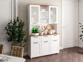 Буфет Катерини (дуб бельмунд/белое дерево) в Полойке - polojka.mebel-nsk.ru | фото