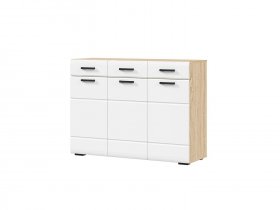 Комод 1200 КМ-01 Либерти (дуб сонома/белый глянец) в Полойке - polojka.mebel-nsk.ru | фото