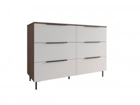 Комод 1300 Роза (орех франклин карамельный/бежевый скин) в Полойке - polojka.mebel-nsk.ru | фото