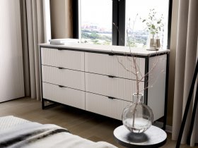 Комод 6 ящиков Нора (персидский жемчуг) в Полойке - polojka.mebel-nsk.ru | фото