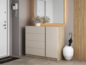 Комод Бостон  КМ-001 (дуб крафт серый/кашемир) в Полойке - polojka.mebel-nsk.ru | фото