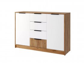 Комод КМ-002 Ивис (дуб крафт золотой/белый) в Полойке - polojka.mebel-nsk.ru | фото