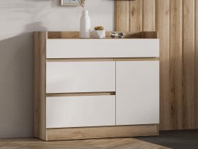 Комод с дверкой Брауни (дуб делано/белый) в Полойке - polojka.mebel-nsk.ru | фото