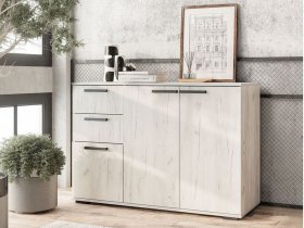 Комод Стандарт-3 NEW (дуб крафт белый) в Полойке - polojka.mebel-nsk.ru | фото