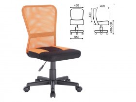 Кресло компактное BRABIX Smart MG-313, без подлокотников, комбинированное, черное/оранжевое в Полойке - polojka.mebel-nsk.ru | фото