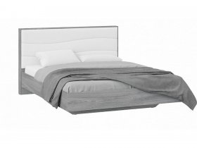 Кровать двуспальная 1,6 м «Миранда» Тип 1 (Дуб Гамильтон/Белый глянец) в Полойке - polojka.mebel-nsk.ru | фото