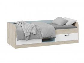Кровать комбинированная «Оливер» Тип 1 401.003.000 (дуб крафт серый/белый/серо-голубой) в Полойке - polojka.mebel-nsk.ru | фото