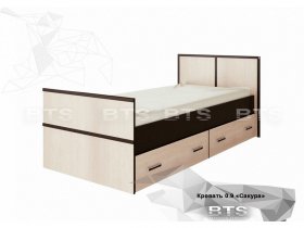Кровать односпальная с ящиками 0,9м Сакура (BTS) в Полойке - polojka.mebel-nsk.ru | фото