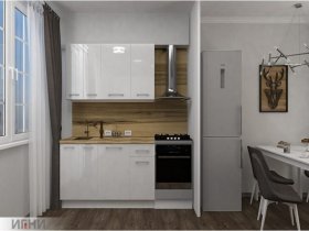 Кухонный гарнитур МДФ Выгодно и точка 1,5 м (белый глянец) в Полойке - polojka.mebel-nsk.ru | фото