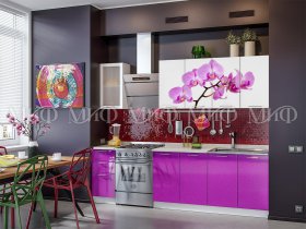 Кухонный гарнитур Орхидея (фиолетовый) в Полойке - polojka.mebel-nsk.ru | фото