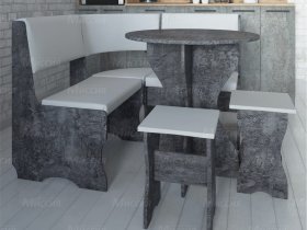 Кухонный уголок Лотос  (цемент темный к/з White) в Полойке - polojka.mebel-nsk.ru | фото