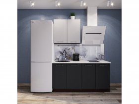 Модульная кухня Классика (белый глянец/черный) в Полойке - polojka.mebel-nsk.ru | фото