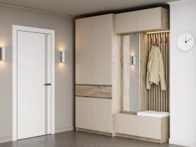 Модульная прихожая Бостон (дуб крафт серый/кашемир) в Полойке - polojka.mebel-nsk.ru | фото