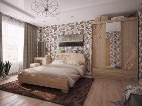 Модульная спальня Виктория-1 (дуб сонома) в Полойке - polojka.mebel-nsk.ru | фото