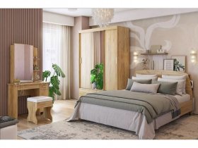 Модульная спальня Виктория-1 (дуб крафт золотой) в Полойке - polojka.mebel-nsk.ru | фото