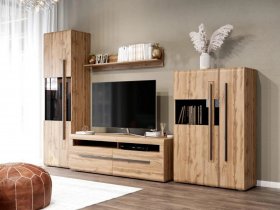 Модульная стенка Ницца (дуб вотан) в Полойке - polojka.mebel-nsk.ru | фото
