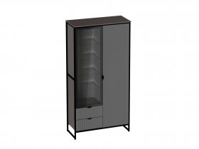 Шкаф 2 дв 2 ящ Нора (металл бруклин/графит) (гостиная) в Полойке - polojka.mebel-nsk.ru | фото
