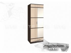 Шкаф двухстворчатый с зеркалом платяной-бельевой Сакура (BTS) в Полойке - polojka.mebel-nsk.ru | фото