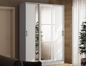 Шкаф-купе 1,6м «Стиль-2» (белый) в Полойке - polojka.mebel-nsk.ru | фото