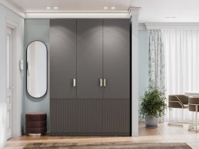 Шкаф трехстворчатый Эккервуд (Нью) (графит) в Полойке - polojka.mebel-nsk.ru | фото