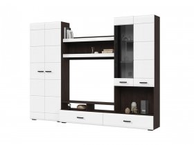 Стенка ГС-01 Либерти (венге/белый глянец) в Полойке - polojka.mebel-nsk.ru | фото
