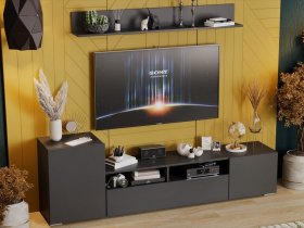 Стенка «Сильвия» (графит серый) в Полойке - polojka.mebel-nsk.ru | фото