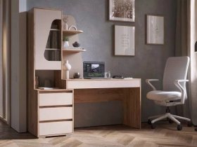 Стол компьютерный Пифагор (дуб вотан/кашемир) в Полойке - polojka.mebel-nsk.ru | фото