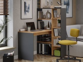 Стол письменный тип 16 (дуб крафт золотой/графит серый) в Полойке - polojka.mebel-nsk.ru | фото
