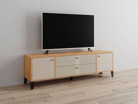 Тумба под ТВ Парус-10 (дуб крафт золотой/сантьяго софт) в Полойке - polojka.mebel-nsk.ru | фото