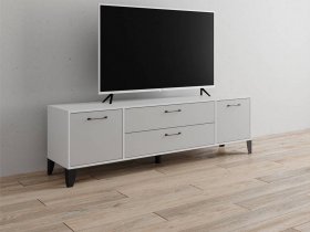 Тумба под ТВ Парус-13 (белый/серый камень) в Полойке - polojka.mebel-nsk.ru | фото