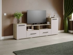 Тумба под ТВ Парус-2 (дуб крафт серый/кашемир) в Полойке - polojka.mebel-nsk.ru | фото